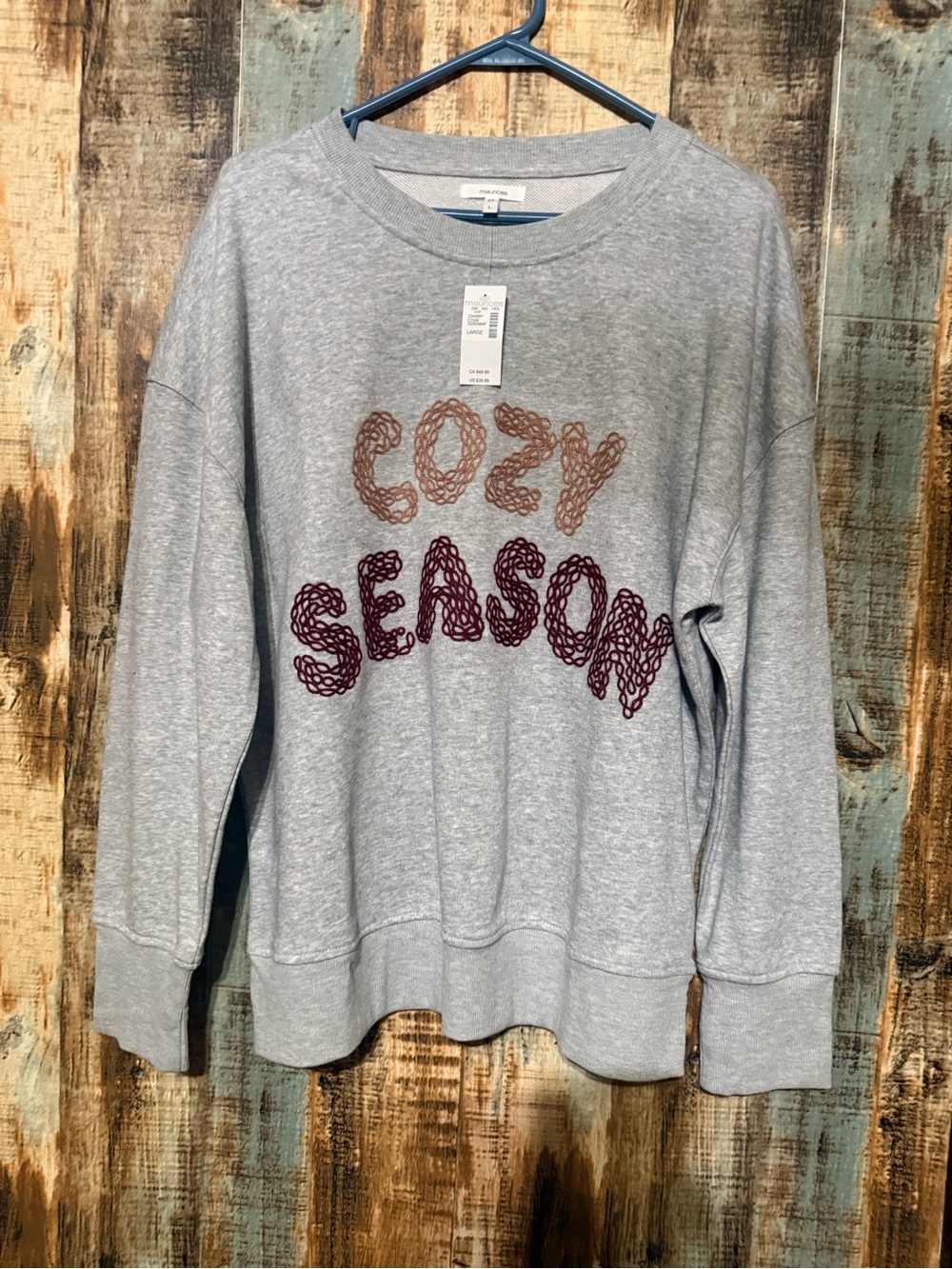 Maurices Light Gray 'Cozy Season' Crewneck Sweatshirt